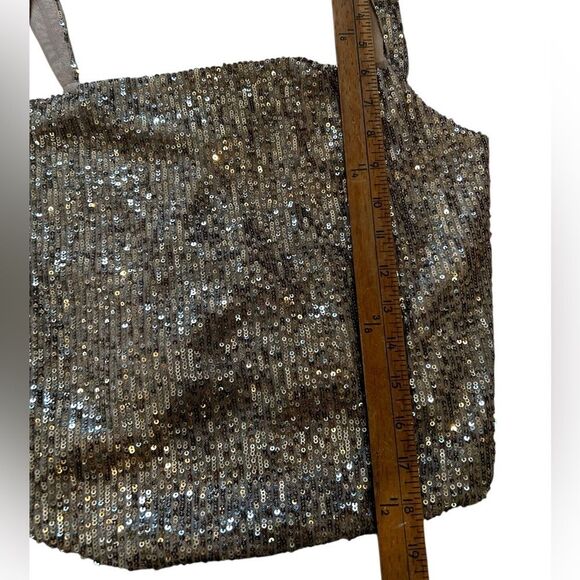 Anthropologie Tan Sequin Fitted Tank Top XS - Picture 4 of 7
